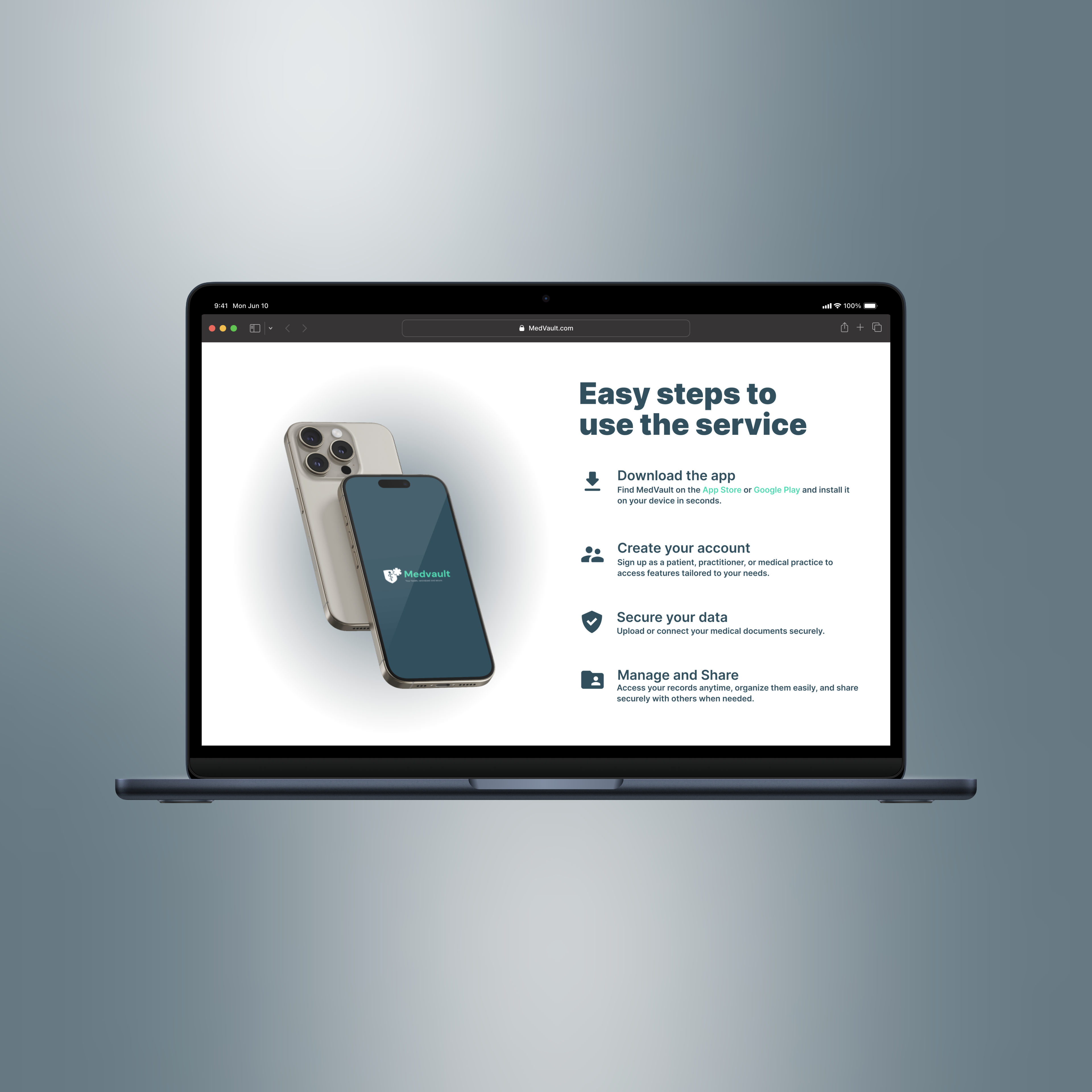 application médicale - MedVault