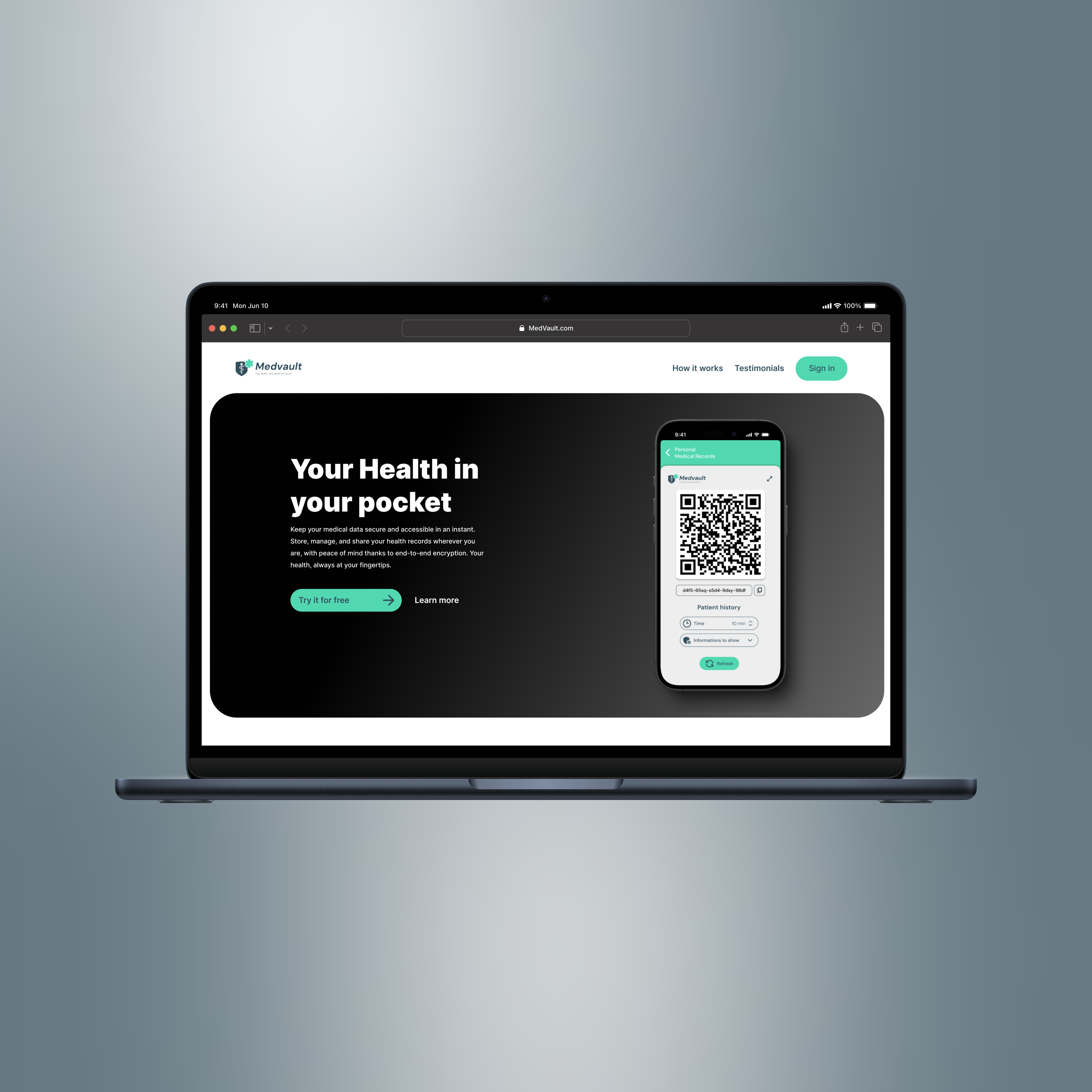 medVault | design site web medecine