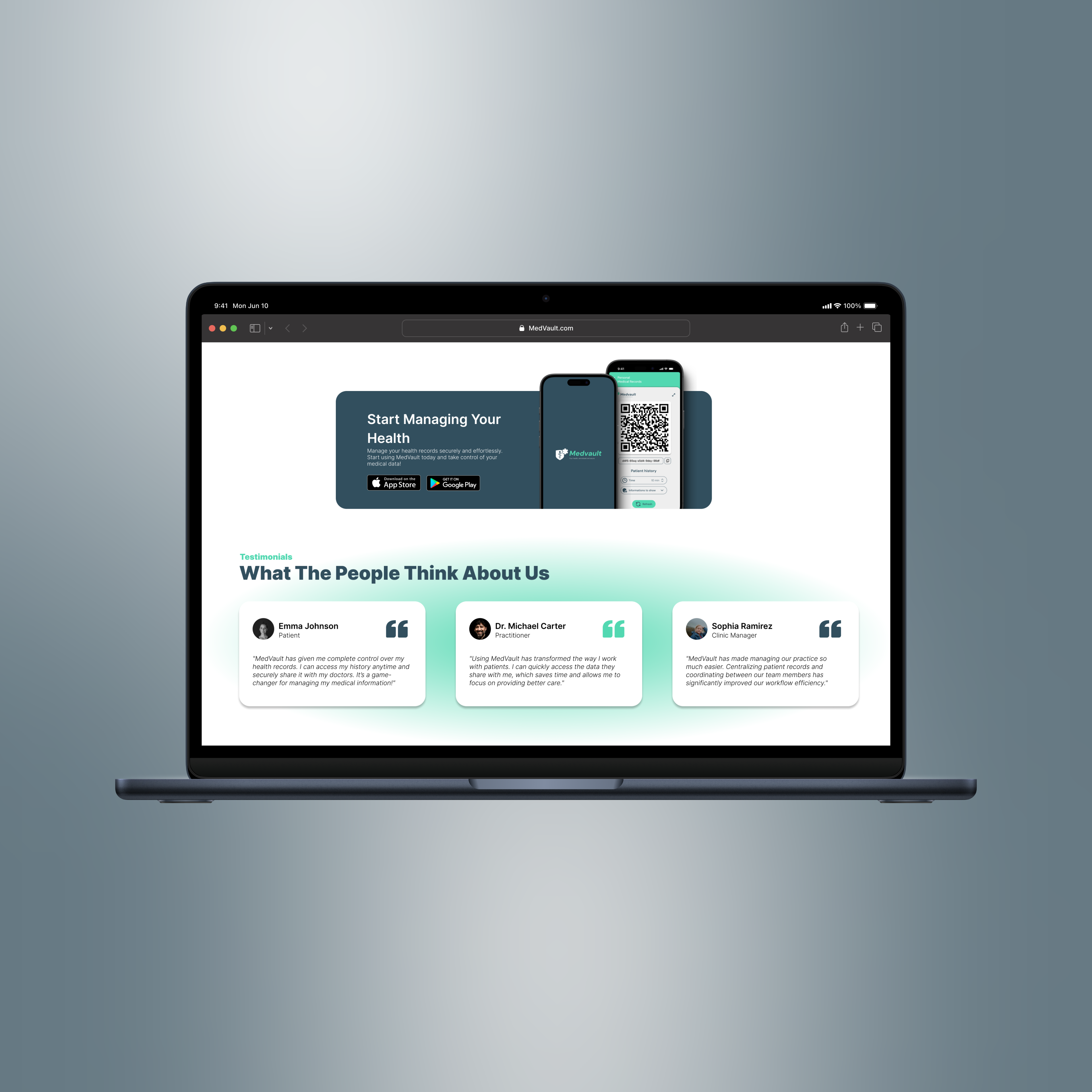 application médicale - MedVault